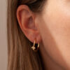 Orecchino a Cerchio Oro con Punto Luce, in Argento 925.