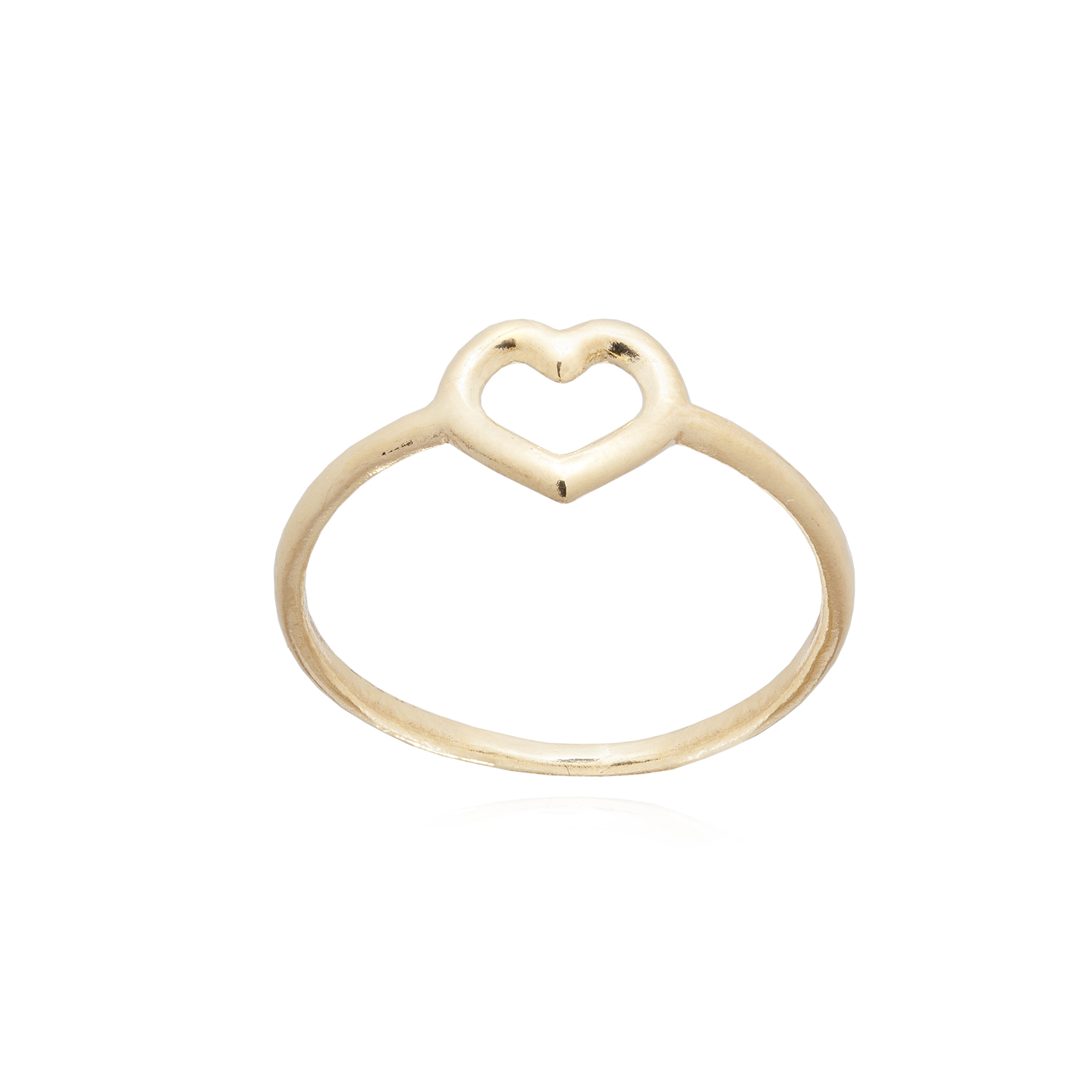 Anello da Donna con Cuore in Argento 925 Placcato Oro 18 Carati, Sottile e Raffinato, Anallergico, Made in Italy.