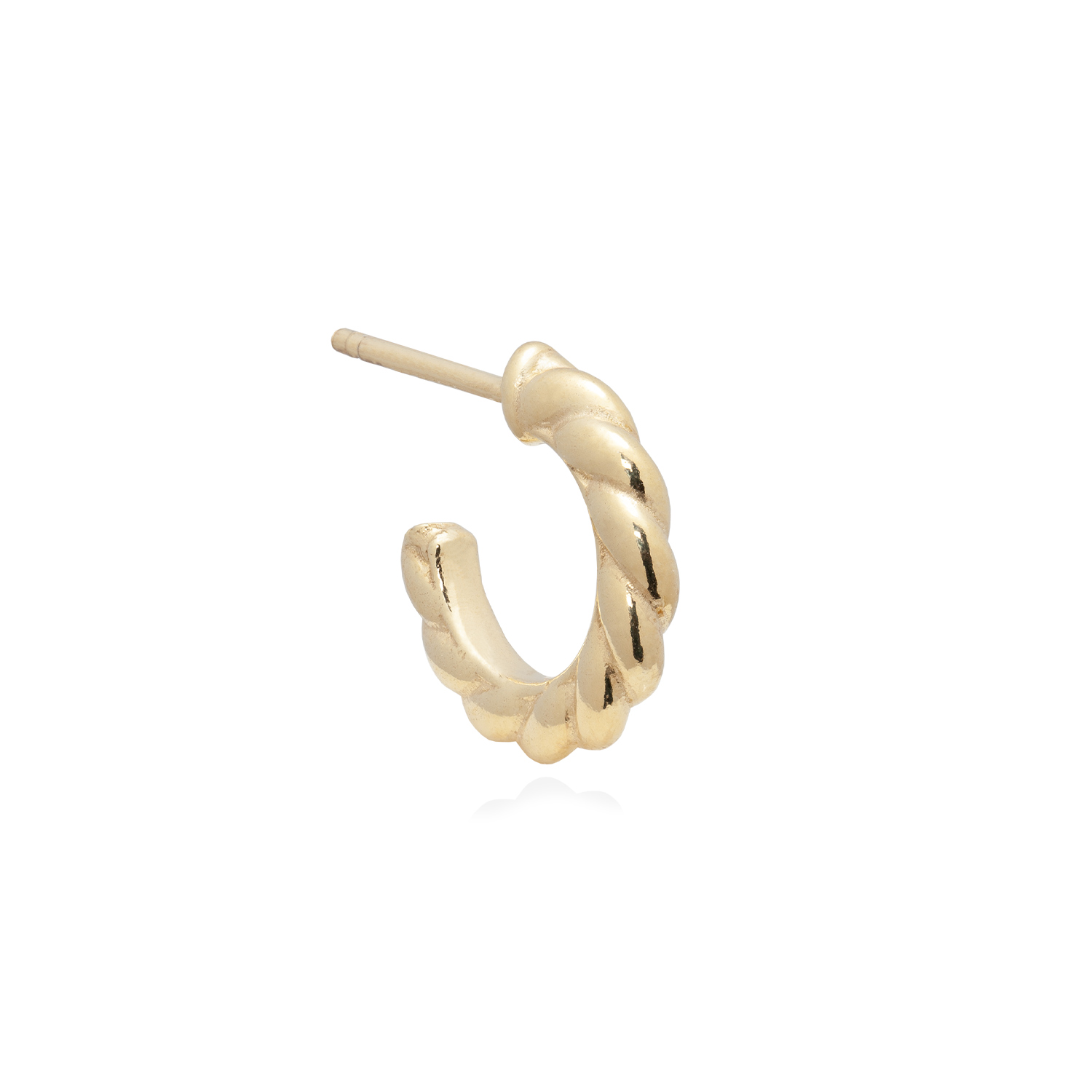 Orecchini a cerchio a forma di caramella lollipop. Orecchini attorcigliata cerchio. argento 925 finitura oro.
