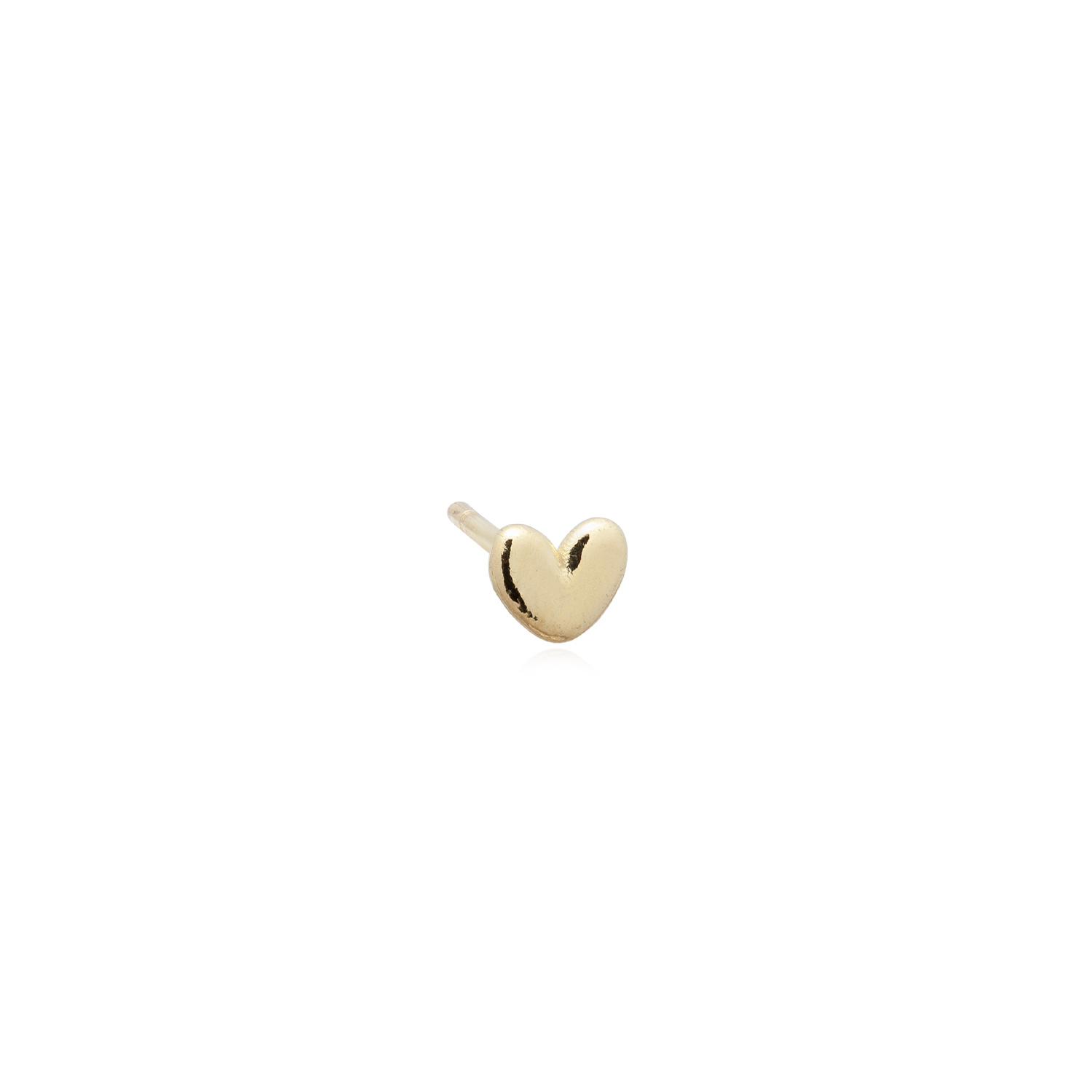 Orecchino micro cuore in oro massiccio. Orecchino per il secondo buco da non togliere mai. Idea regalo per comunione, cresima, regalo traguardo importante, laurea, anniversario. cuoricini in oro 18kt lucidi.